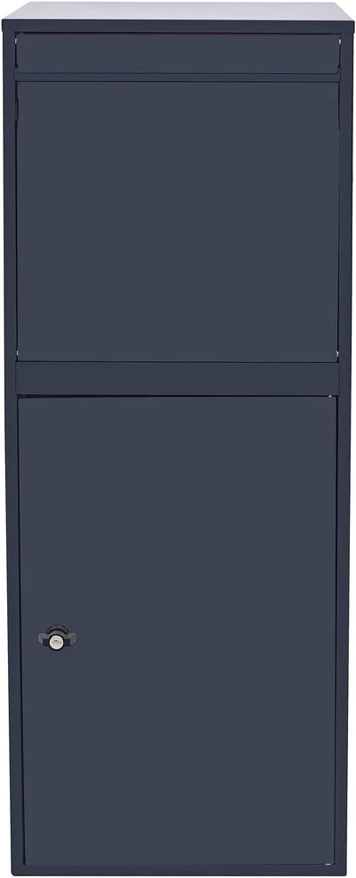 Wiltec Paketkasten grau 410 x 380 x 1020 mm, Paketbox Zuhause, Private Paketannahme passend für Pake