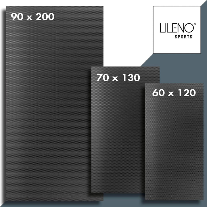 LILENO SPORTS Bodenschutzmatte [90x200 cm] Schwarz - Laufband Matte 1 mm Dicke - Fitness Unterlegmat