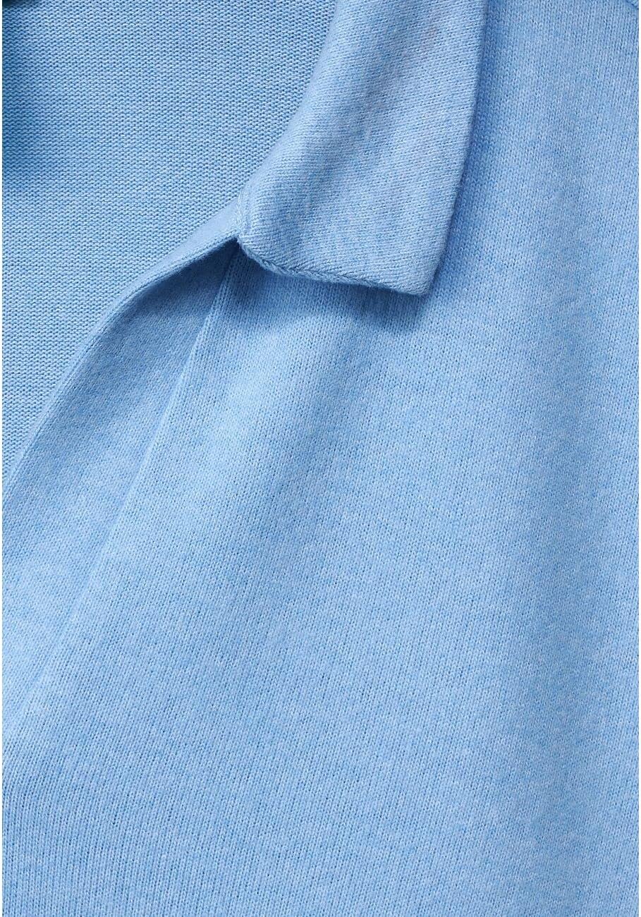 Street One Damen Poloshirt 38 Bay Blue Melange, 38 Bay Blue Melange