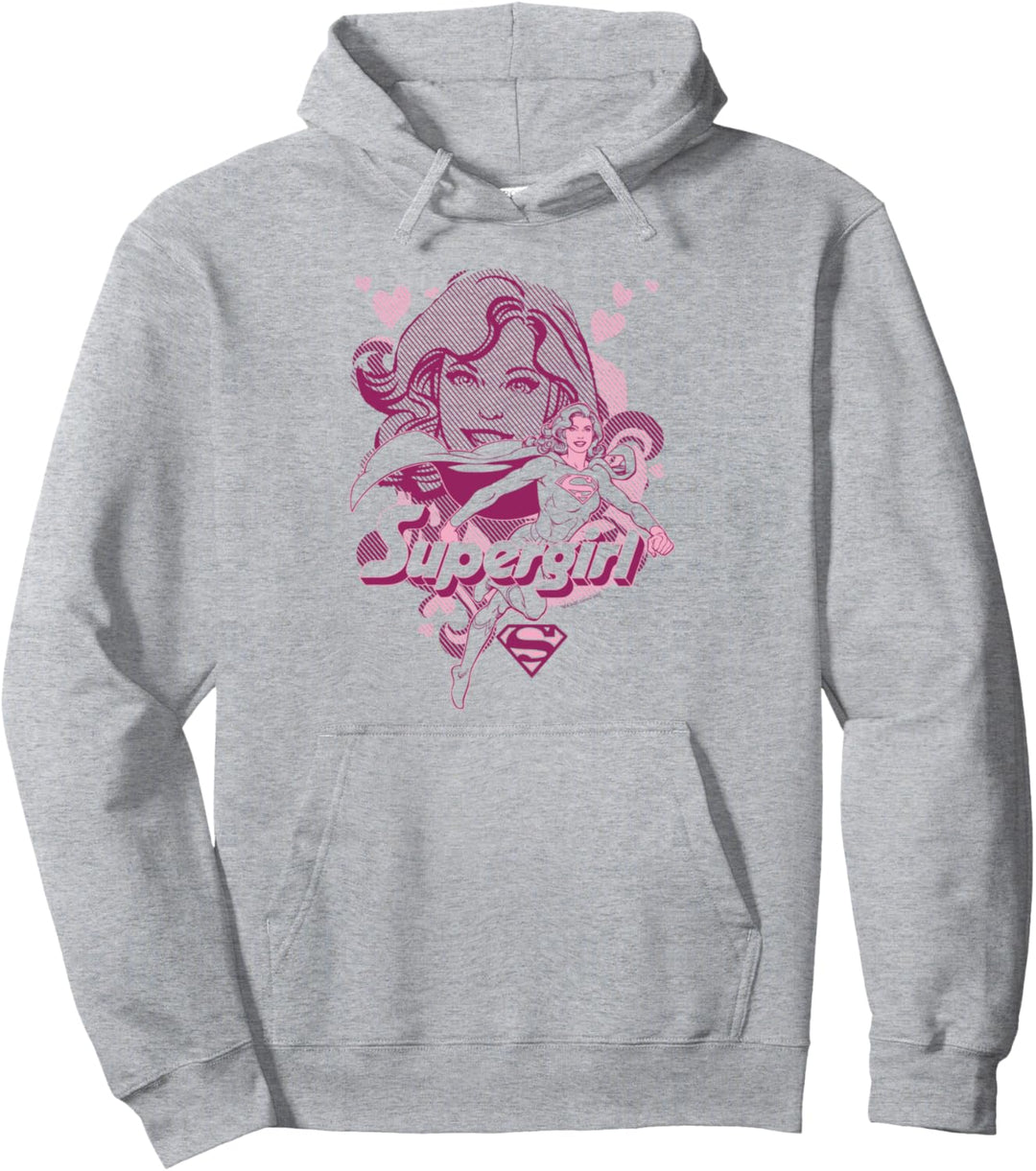 Supergirl Hearts Collage Pullover Hoodie