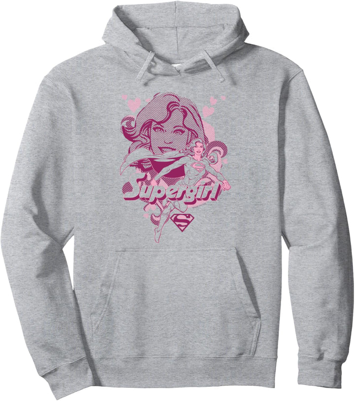 Supergirl Hearts Collage Pullover Hoodie