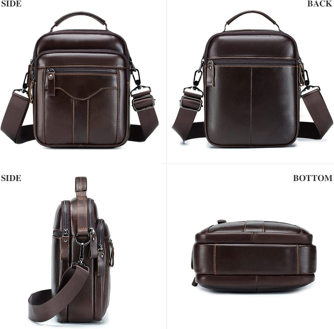 BAIGIO Umhängetasche Leder Herren Schultertasche Herrentasche Herrenhandtasche Vintage für Arbeit Re