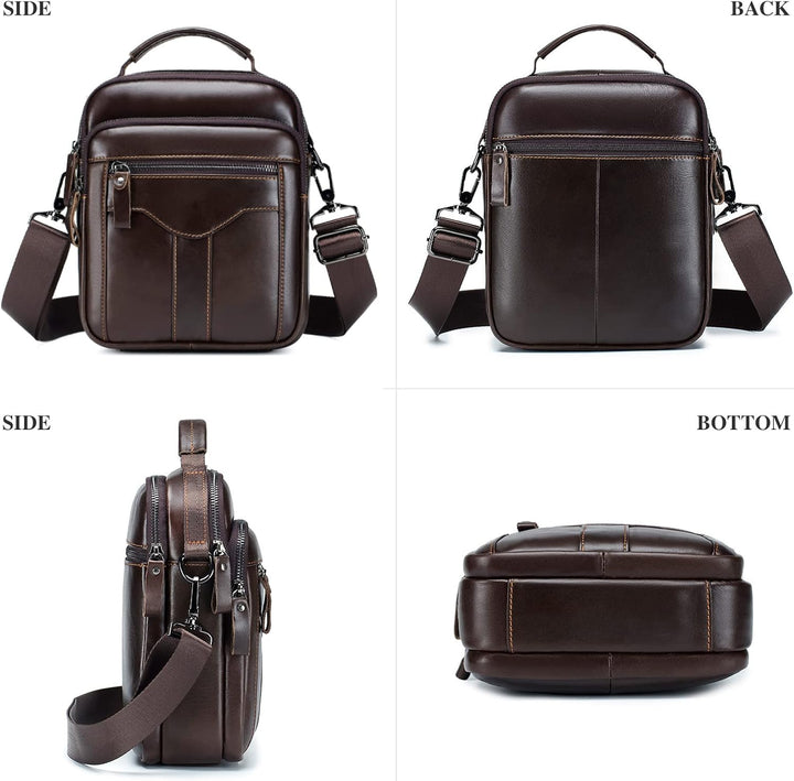 BAIGIO Umhängetasche Leder Herren Schultertasche Herrentasche Herrenhandtasche Vintage für Arbeit Re