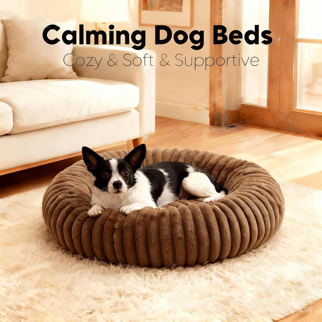 Flauschig Haustierbett Waschbar Hundebett Katzenbett Rund Donut Hundekorb Indoor Katzenkissen Katzen