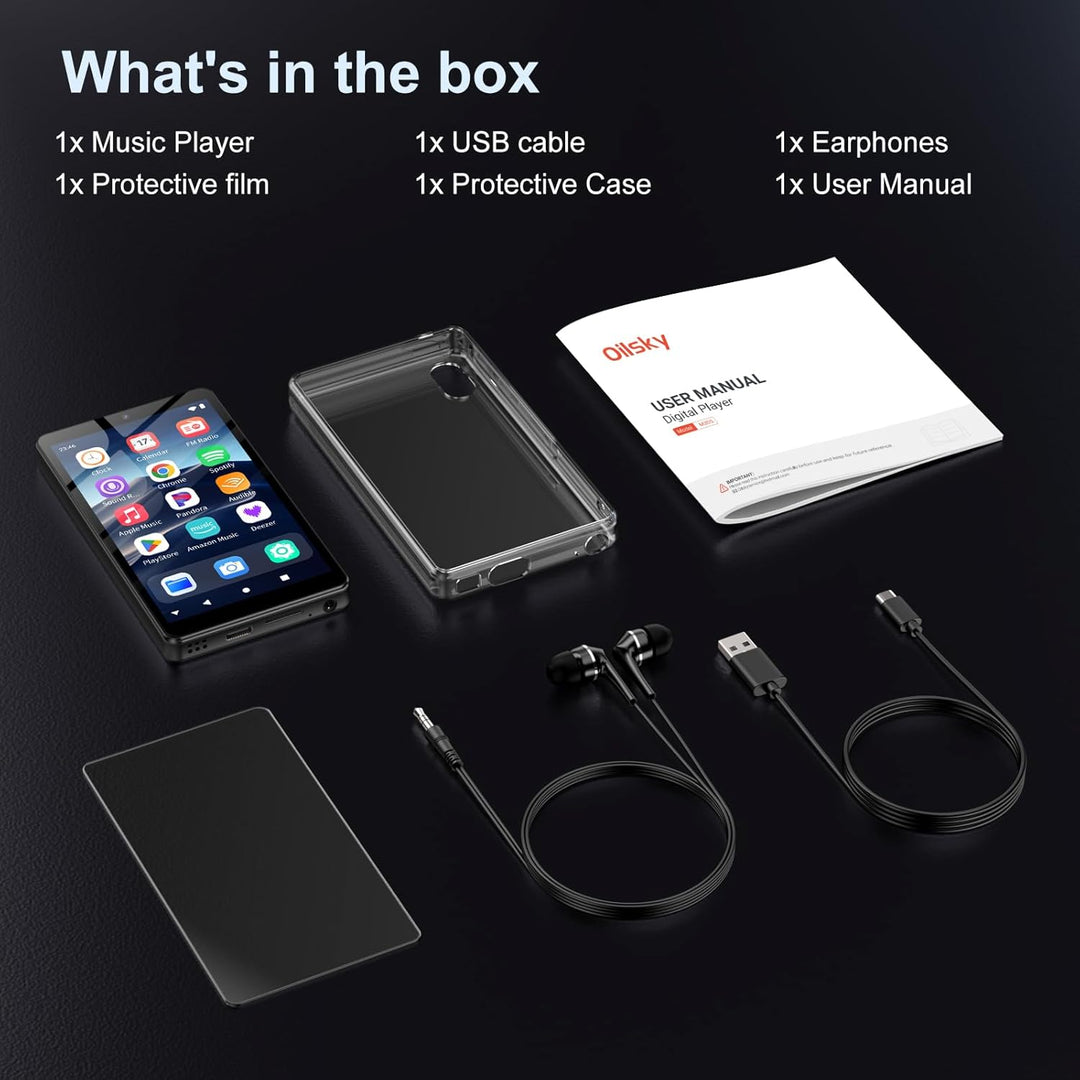 32GB MP3 Player mit Bluetooth und WiFi, Kamera, Oilsky 4,02" HD Android 13 Musikplayer mit Spotify,