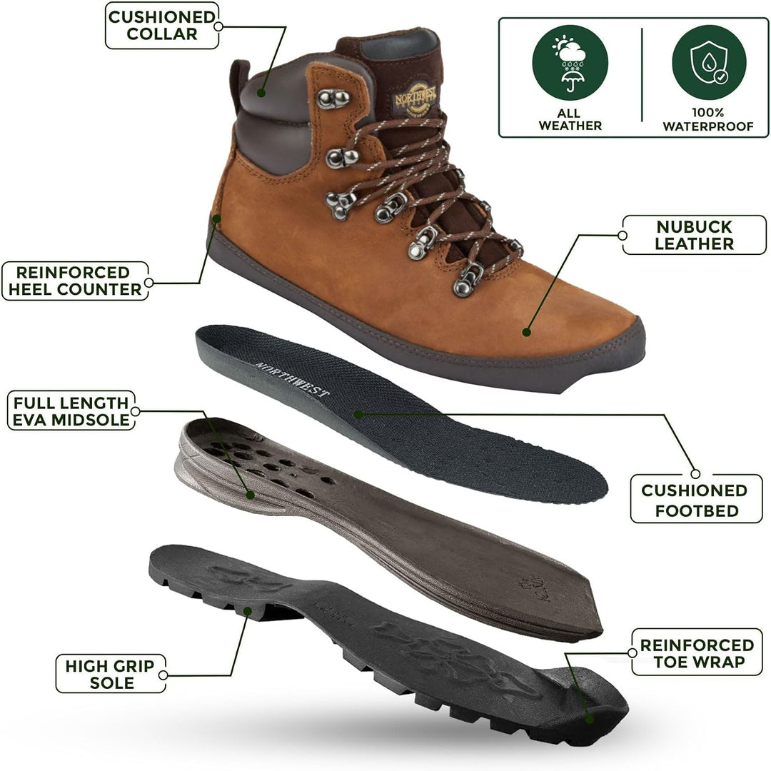 Northwest Territory Herren Pelly Wanderstiefel 39 EU Hellbraunes Nubuk, 39 EU Hellbraunes Nubuk