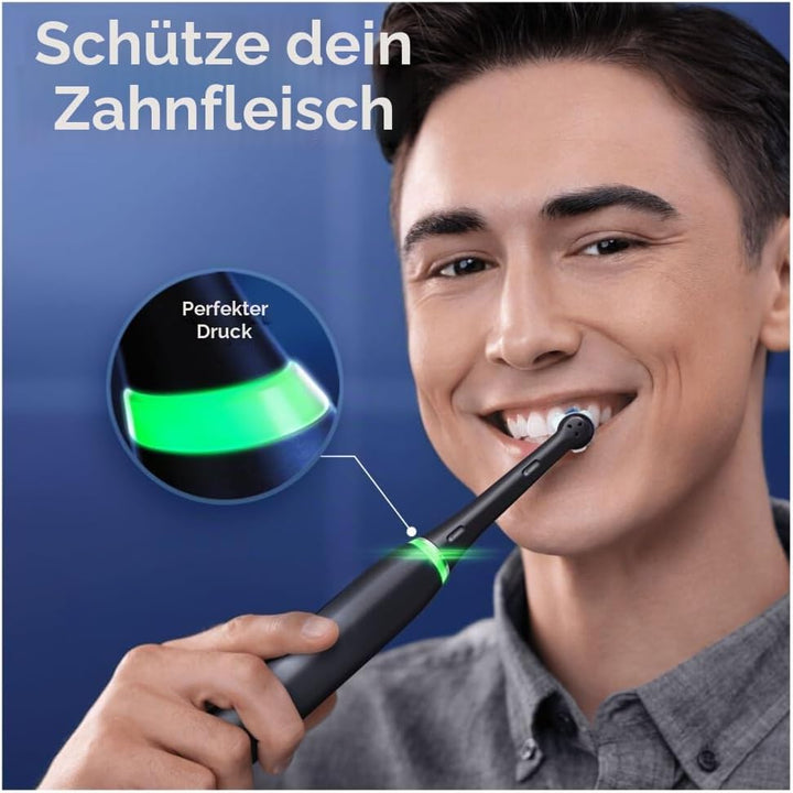 Oral-B iO Elektrische Zahnbürsten, 2 Stück, Schwarz und Rosa, Griffe mit schwarzem und weissem Displ