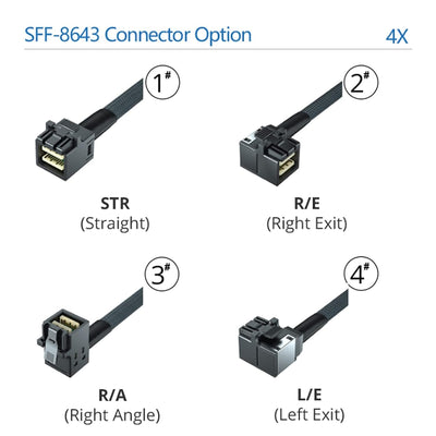 10Gtek® [2 Stück 12G Internal Mini SAS HD SFF-8643 zu SFF-8643 Kabel, with Sideband, 100-Ohm, 0.8-Me