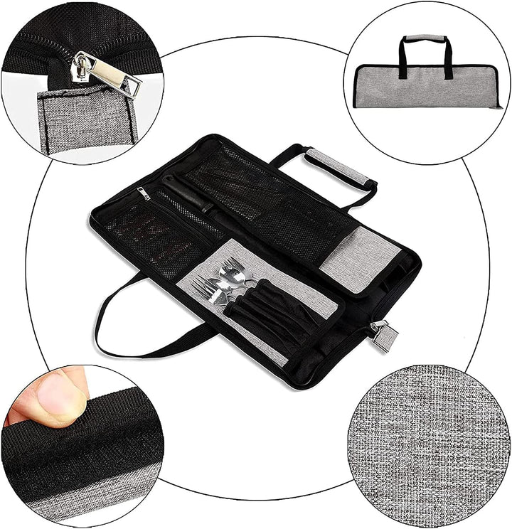 YWYHHM Messertasche, Messer-Rolltasche Kochmesser Rolltasche Messerkoffer mit 13 Fächern für Messer