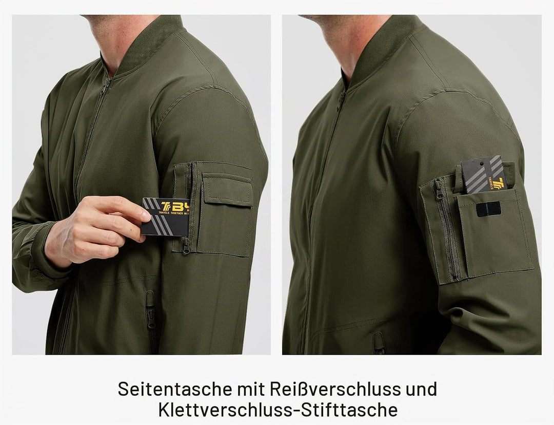donhobo Herren Jacken Leichte Windbreaker Übergangsjacke Bomberjacke Frühling Herbst Fliegerjacke St