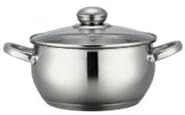 3er Edelstahl Kochtopf-Set 16 + 18 + 20cm mit Glasdeckel Induktion