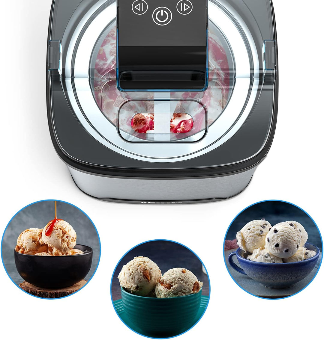 Speiseeisbereiter, Eismaschine, Elektrische Eismaschine Soft Serve Homemade KECOOLKE 2 Quart Frozen