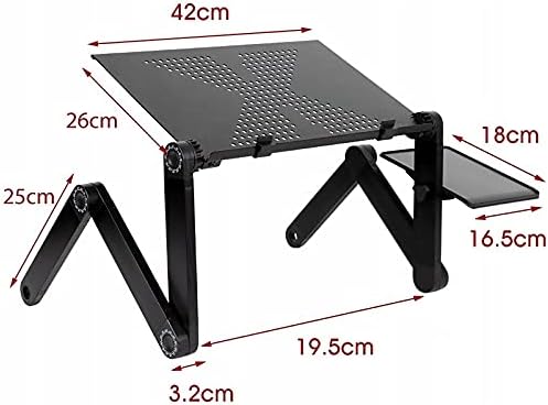 Retoo Laptoptisch fürs Bett, Laptop-Betttisch höhenverstellbar, Verstellbarer Laptop Ständer, Tragba