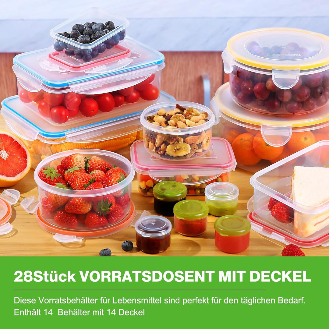 YASHE 28 PCS Frischhaltedosen mit Deckel, Luftdichte Vorratsdosen Set, Vorratsdosen mit Deckel, BPA-