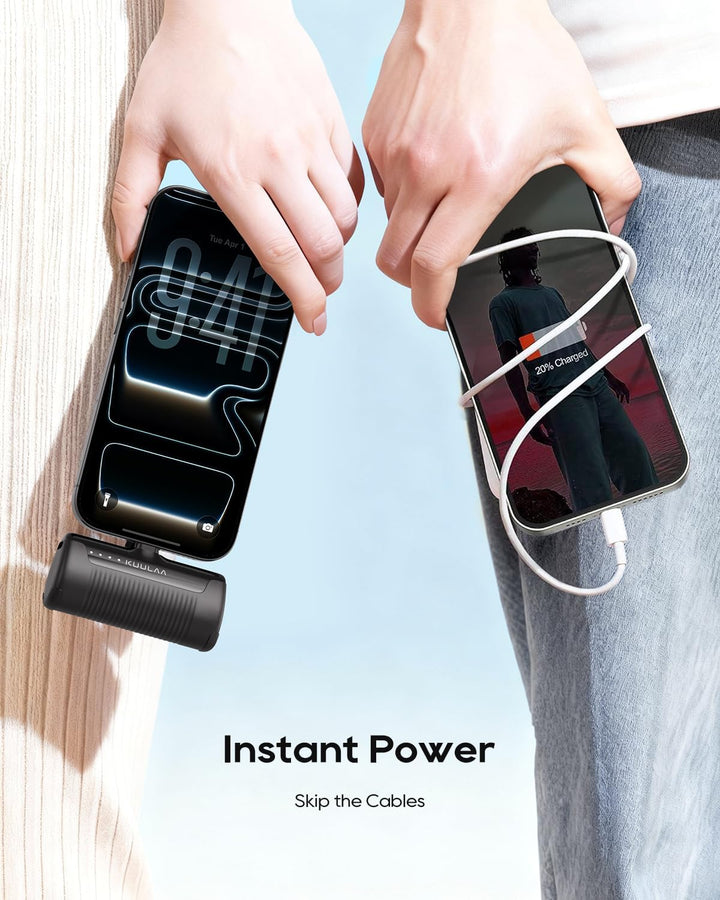 Kuulaa 2 Stück Power Bank USB C 4500mAh, Mini Externer Akku, Schnelles Aufladen Type C Powerbank ohn