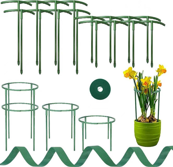 16 Stück Pflanzenstütze für Garten, Rankhilfe Zimmerpflanzen, Blumenstütze, mit Pflanzenbinder, Frei