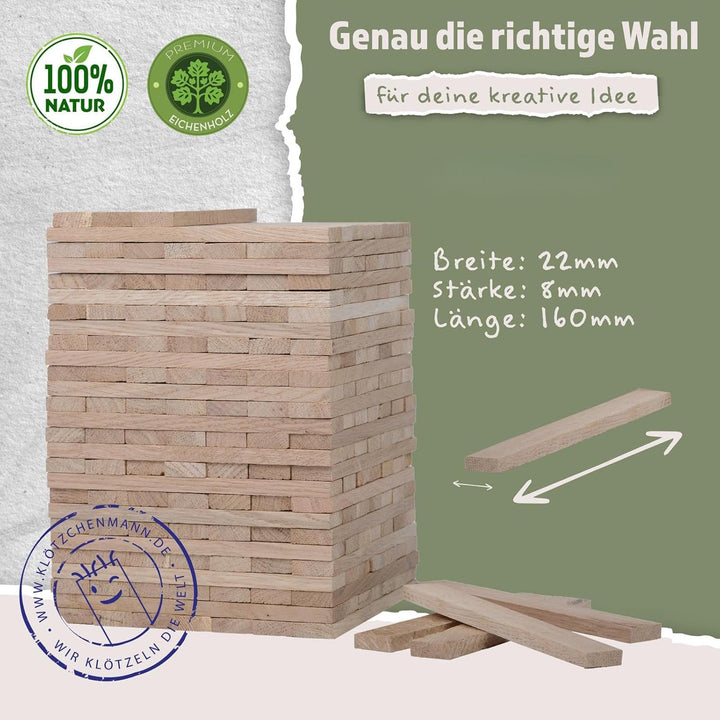 Klötzchenmann Eiche Bastelklötzchen 200 Stück ohne Klebeband Holzklötzchen zum Basteln für DIY Proje