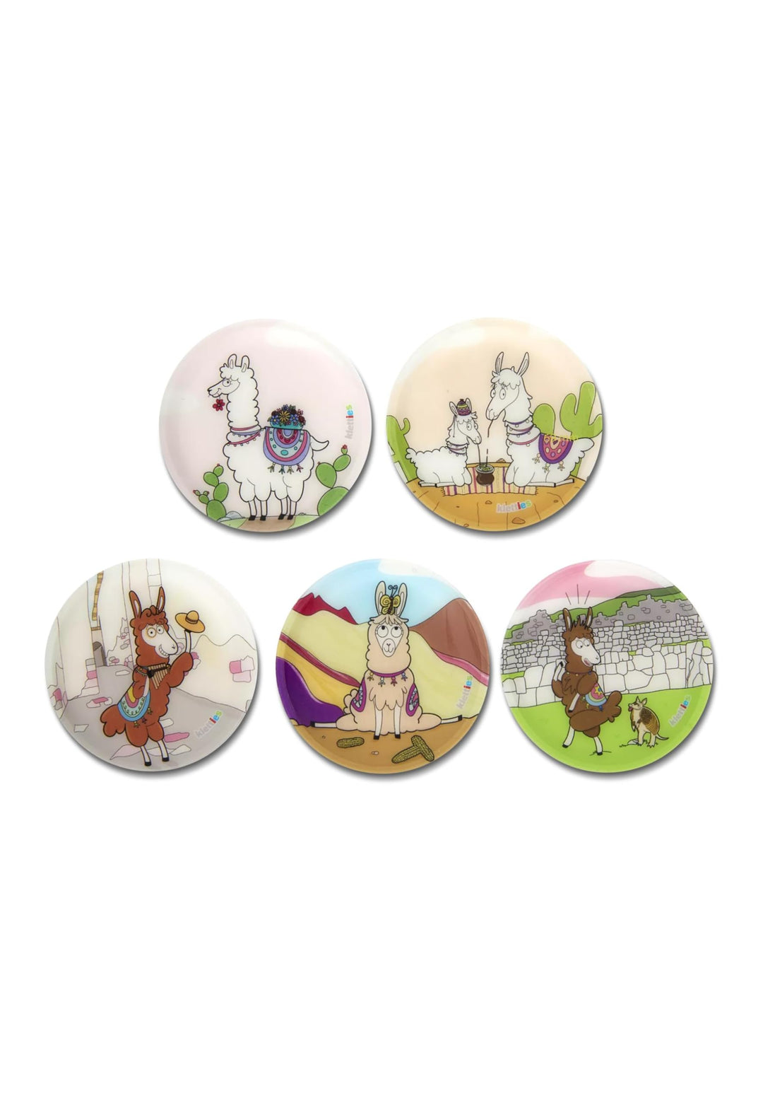 ergobag Baby-Kinder Juego de Velcro Kinderrucksack Einheitsgrösse Lamas - Bunt, Einheitsgrö