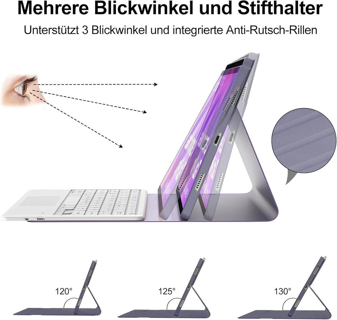 IVEOPPE Hülle mit Tastatur für Lenovo Idea Tab Pro 12,7" 2025 Con Touchpad, Bluetooth Abnehmbare Mag