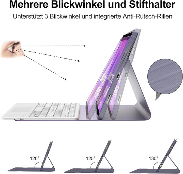 IVEOPPE Hülle mit Tastatur für Lenovo Idea Tab Pro 12,7" 2025 Con Touchpad, Bluetooth Abnehmbare Mag