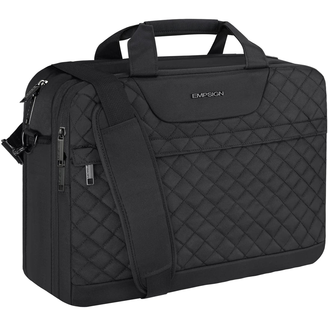 EMPSIGN Laptop Tasche 17 Zoll Laptoptasche für Herren Damen, Wasserdicht Erweiterbare Bussiness Akte