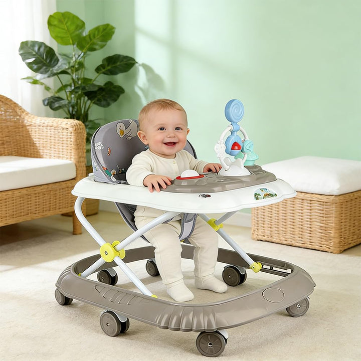 Lauflernhilfe für Babys, Jungen, Mädchen, mitwachsend, 2-in-1, mit Musik &amp; Trittbrett, Lauflernhilfe