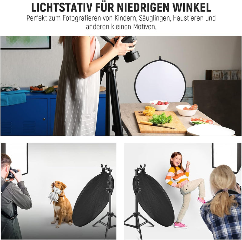 NEEWER 60cm Lichtreflektorset, zusammenklappbarer runder 5 in 1 Reflektor (durchscheinend/Silber/Gol