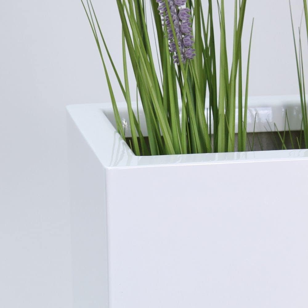 FORVEGA, Longus, Rechteckiger Übertopf, länglich, Mit Ablage, Fiberglas, Langlebig, Frost- und UV-be