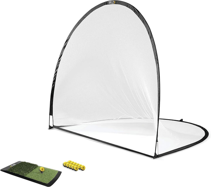 SKLZ Unisex-Adult Home Golf Driving Range Kit mit Netz, Golfbällen, Startrampe und Abschlägen, Schwa