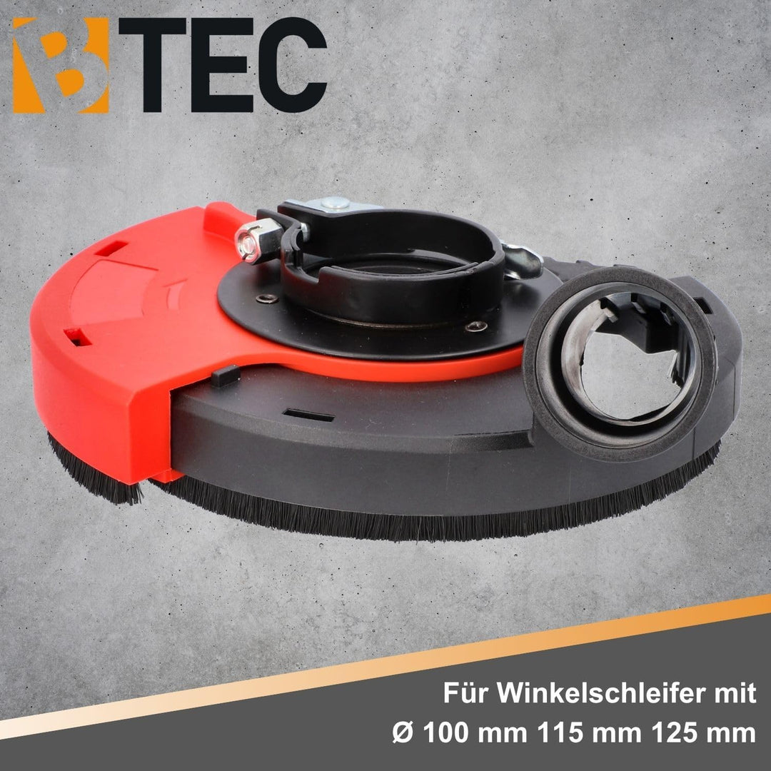 BTEC Staubabsaugung Absaughaube für Winkelschleifer mit Bürstenkranz für Ø 100 mm 115mm 125mm - für