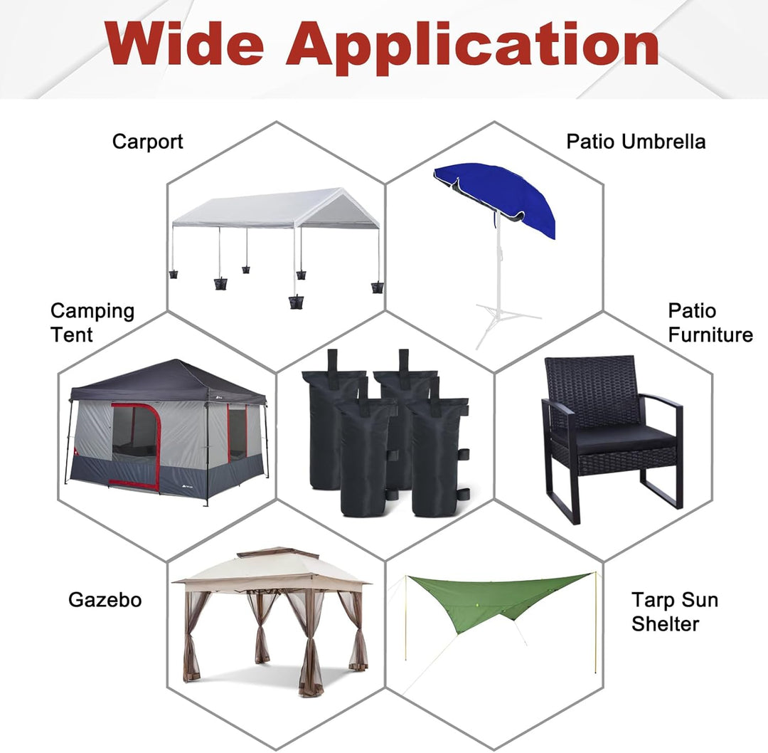 ABCCANOPY Gewicht/Sandsack für Pavillon, 4 Stück, schwarz, Schwarz