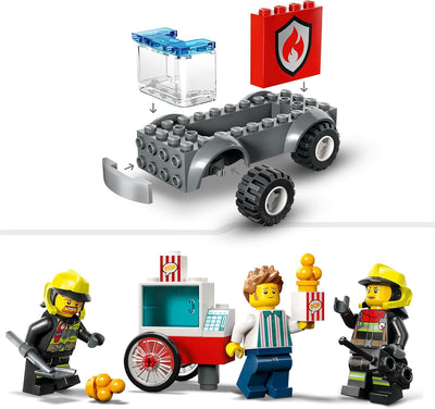 LEGO 60375 City Feuerwehr Feuerwehrstation und Löschauto, Lernspielzeug für Kinder ab 4 Jahren, Gesc