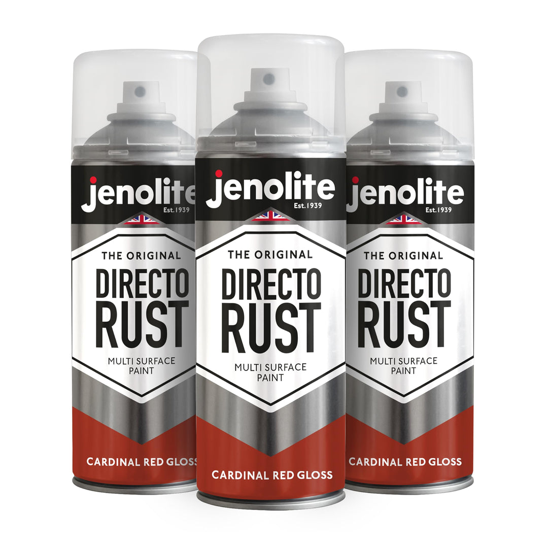 JENOLITE Directorust Glanzfarbe | KARDINALSROT | Sprühfarbe für mehrere Oberflächen | Holz, Metall,