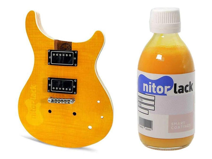 Gitarren Beize/Woodstain Santana Yellow auf Wasserbasis 250 ml Flasche