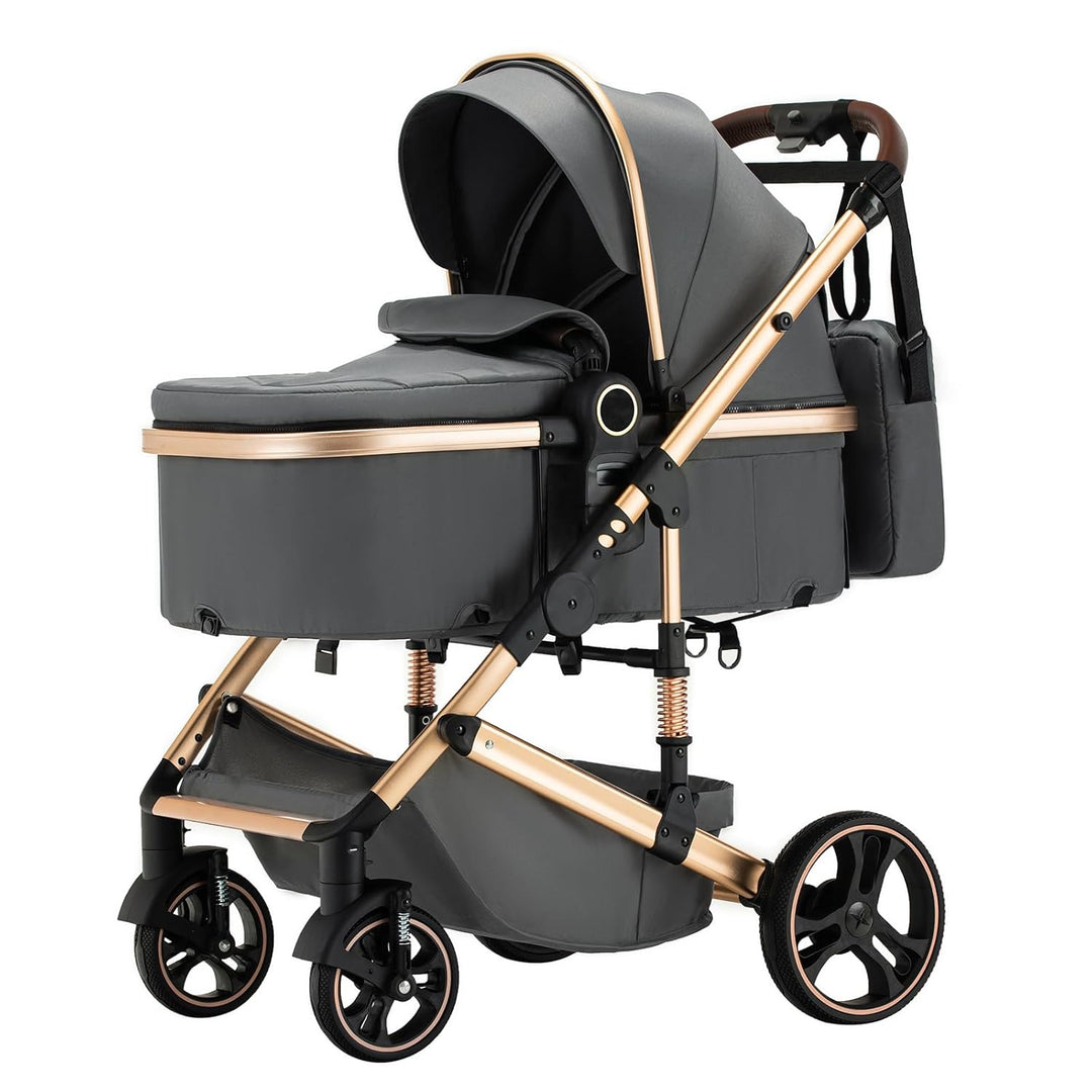 kinderwagen 3 in 1 Buggy Babybett Komplett Set Einem Klick Zusammenklappbarer Kinderwagen, 3 in 1 Ko