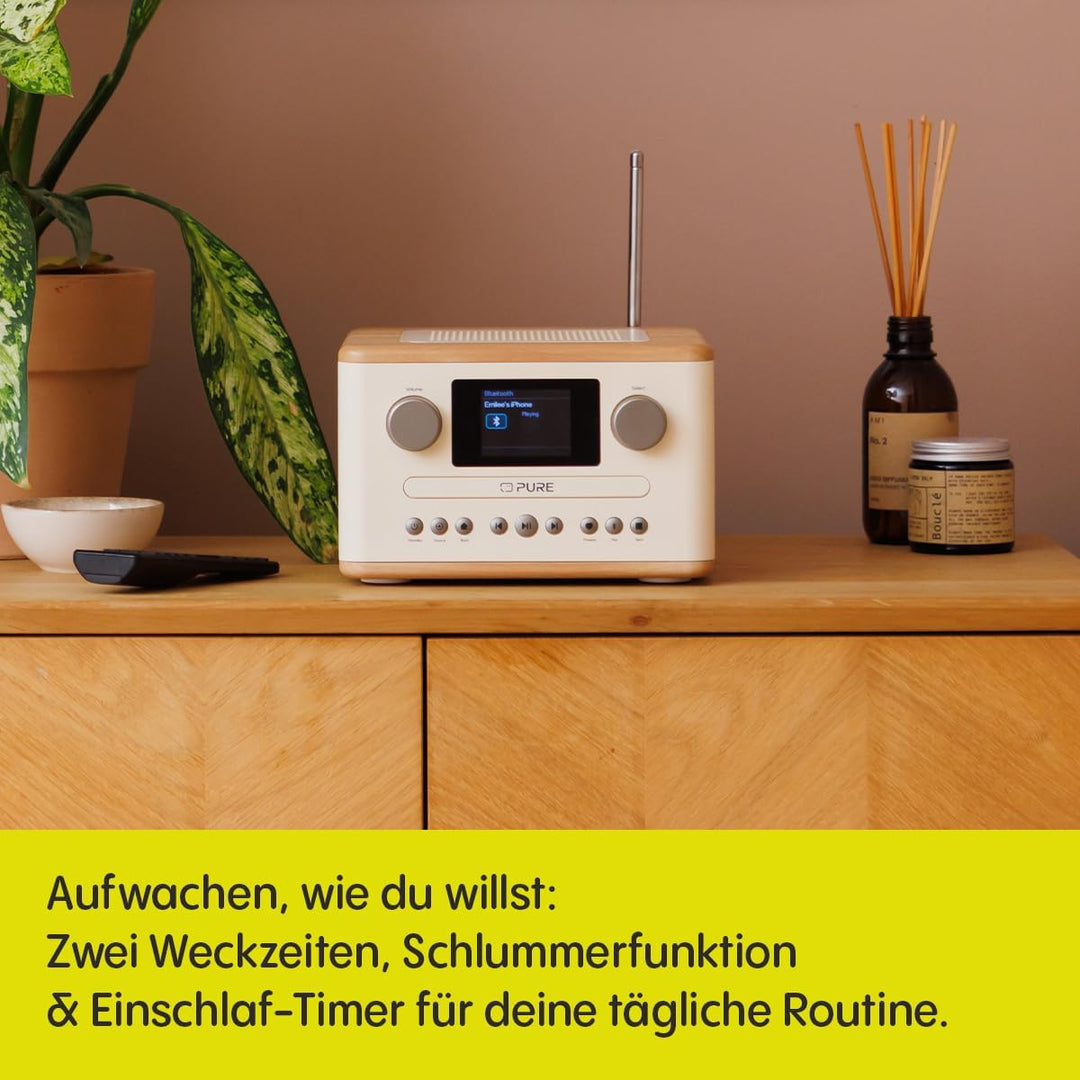 Pure Classic C-D4 – DAB+ & UKW Radio mit CD-Player, Netzbetrieb, Bluetooth 5.3, USB & AUX, Farbdispl