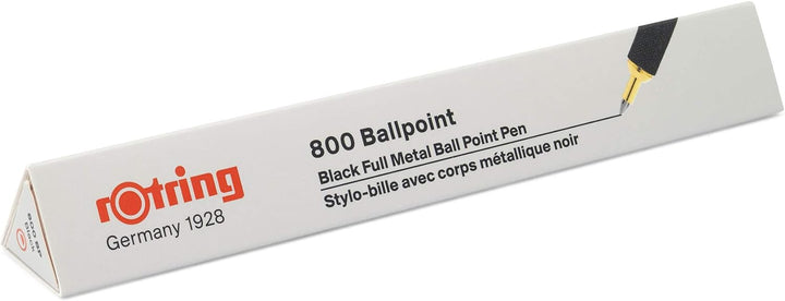 rOtring 800 Kugelschreiber | mittlere Spitze | Schwarze Tinte | Schwarze Schaft | nachfüllbar Schwar