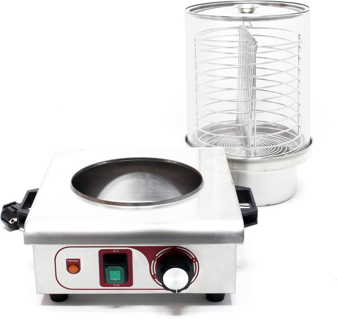 Wiltec Hot Dog Gerät 450W Stahl Wurstkocher Würstchenwärmer Hot Dog-Maker Eierkocher Dämpfer