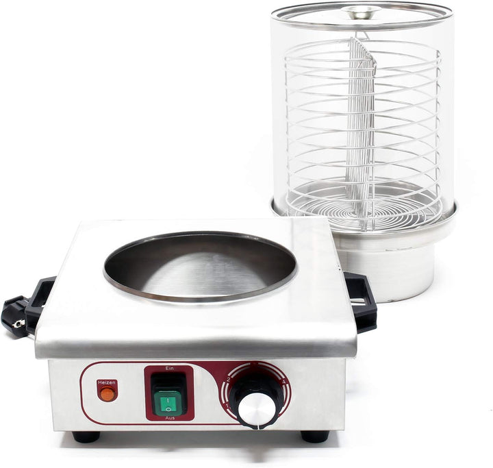 Wiltec Hot Dog Gerät 450W Stahl Wurstkocher Würstchenwärmer Hot Dog-Maker Eierkocher Dämpfer