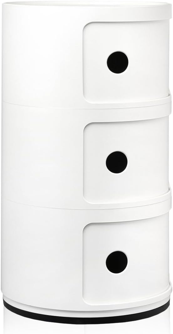 Kartell Componibile Endtische, Plastik, weiss, 32 x 58.5 x 32 cm &amp; 4966/03 Componibile Endtische, Pl