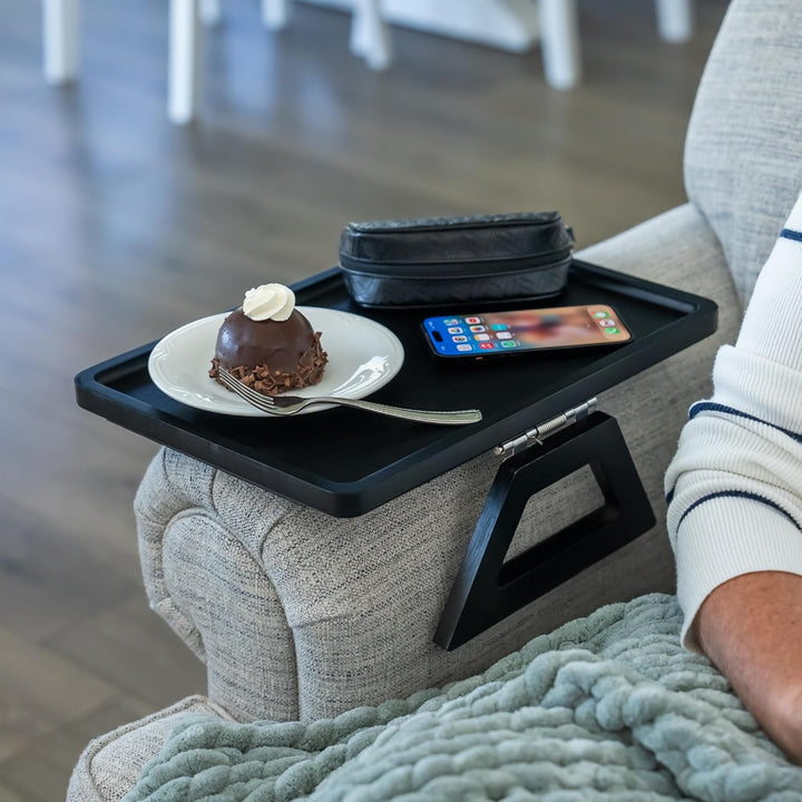 Shamrock Home Bambus-Tablett, Couch-Arm-Tisch, Clip-On-Tablett, Sofatisch für Sofas, Armlehnen für T