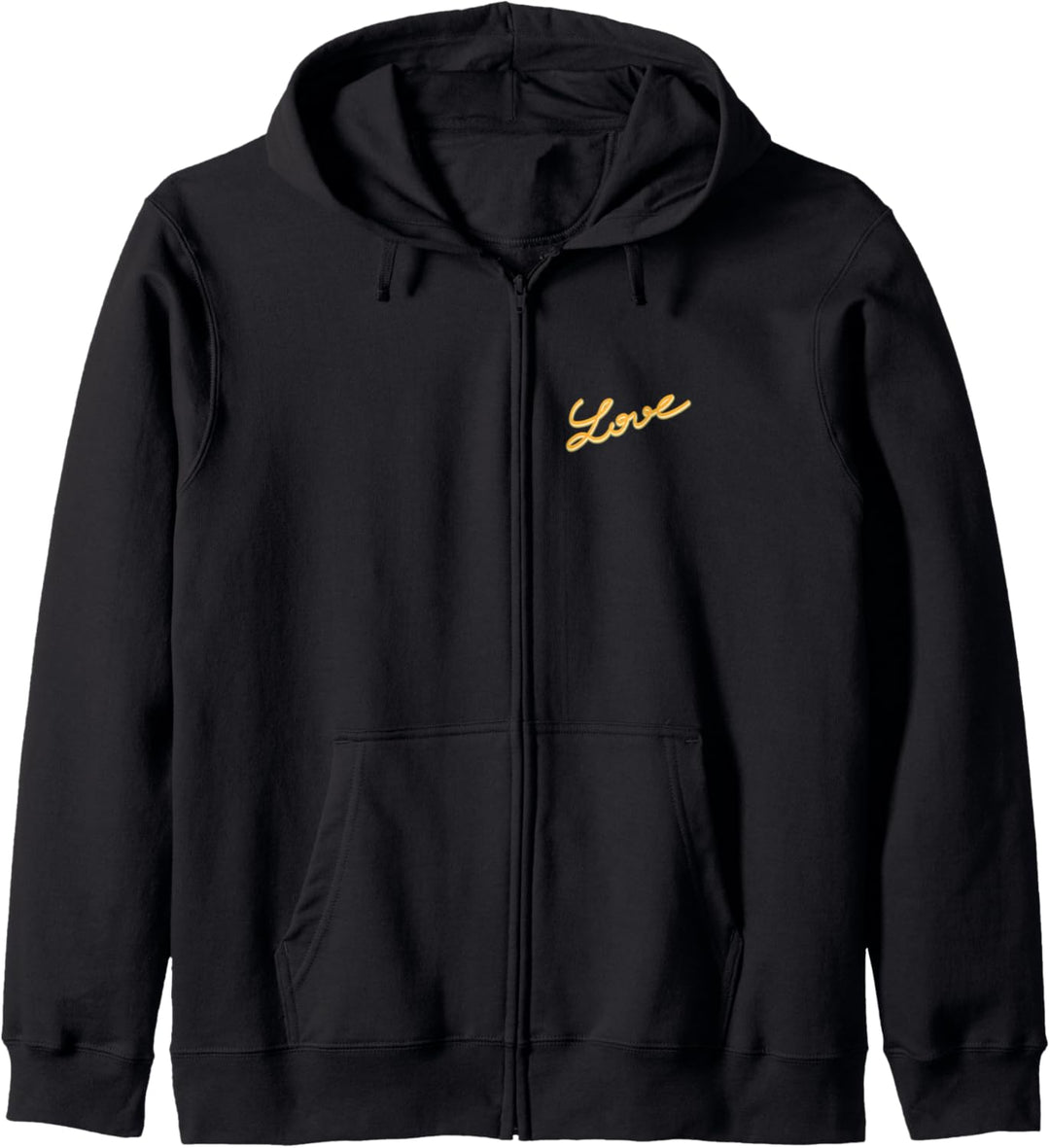 Liebe Schriftzug Gelb Vintage Stil Kapuzenjacke