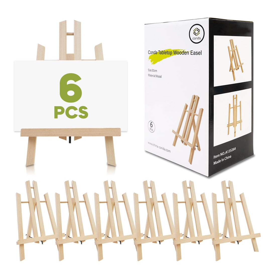 CONDA 6-Packung 30cm Tischplatte, Tragbar A-Rahmen Stativ Tischplatte Staffelei Set für Malerei Part