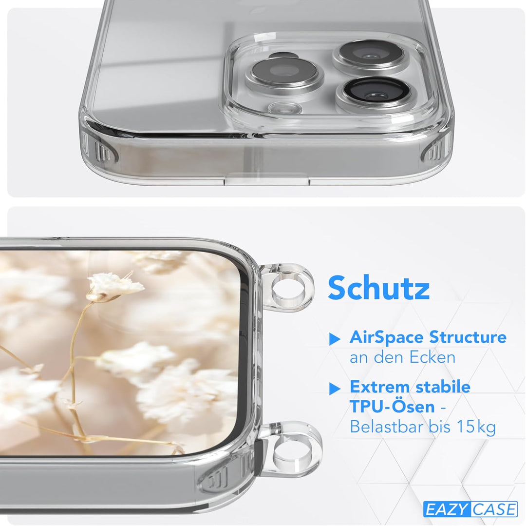EAZY CASE Handykette - Verstellbares Taschenband kompatibel mit iPhone 16 Pro, Schulterriemen, Handy