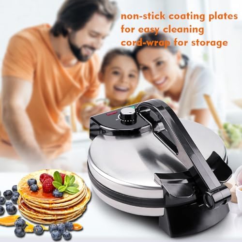 Roti-Maker, 1800 Watt Leistung, Doppelseitige Heizung, Tortilla-Maschine, Robuste Konstruktion, Chap