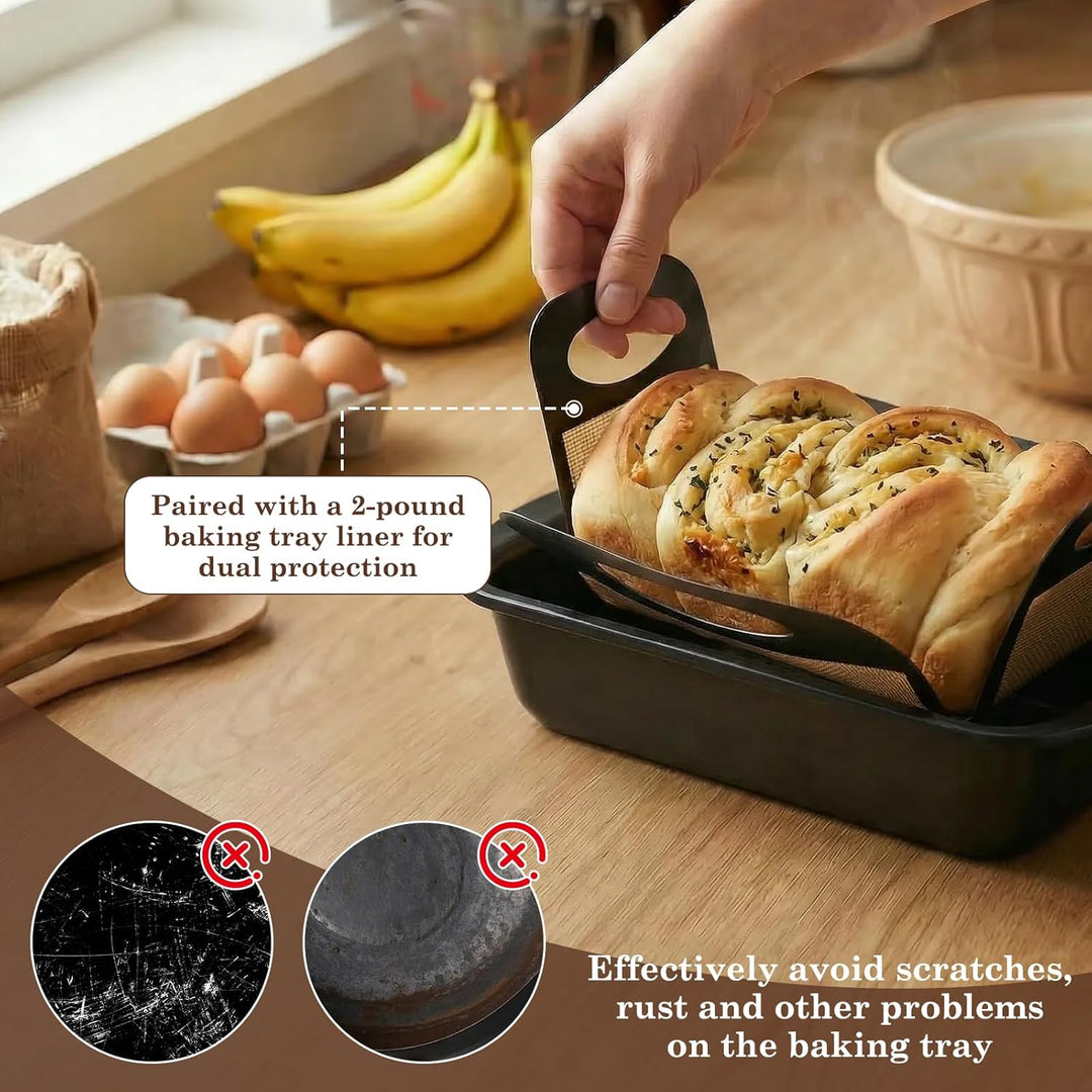 2 Stück Brotbackform Kasten, Karbonstahl Kastenform Brot 25x15x6cm mit 2 Backmatte, BPA-frei Antihaf