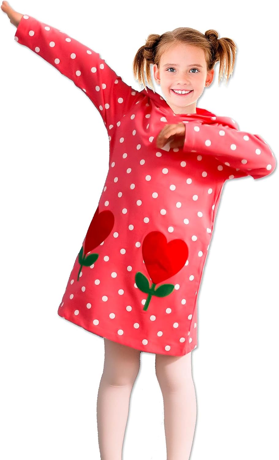 JinBei Mädchen Kapuzenkleid Langarm Kapuzenpullover Baumwolle Pullover Hoodie Sweatshirt Kleid Freiz