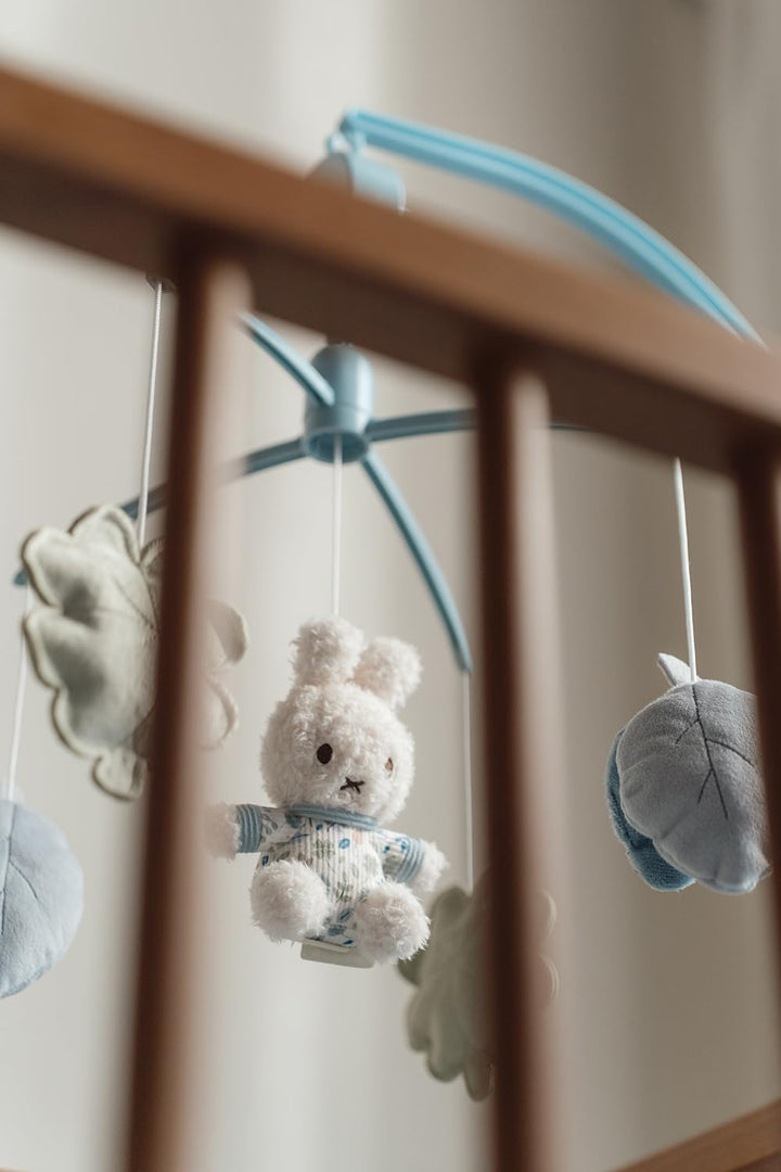 nijntje miffy x Little Dutch Mobile Musik Spieluhr mit Halterung für Babybett Hase Miffy blau - Luck