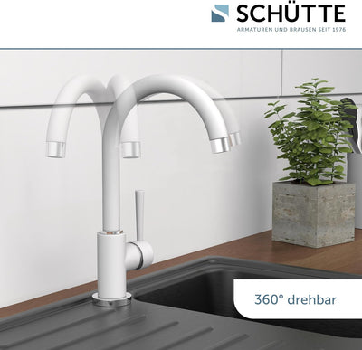 SCHÜTTE 79136 CORNWALL Spültischarmatur, Wasserhahn Küche, Energiesparfunktion, 360° schwenkbar, ide