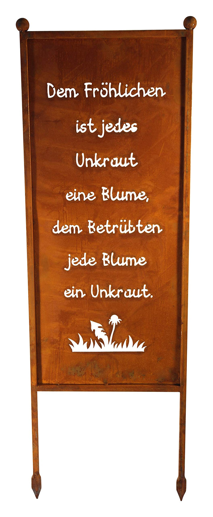 Bornhöft Schild/Spruchtafel Gartenschild Edelrost Rost zum Einstecken rostige Gartendeko (Dem Fröhli